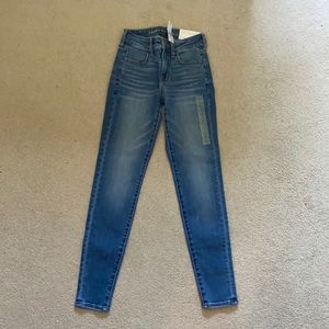NWT ae high waisted blue wash skinny jeans